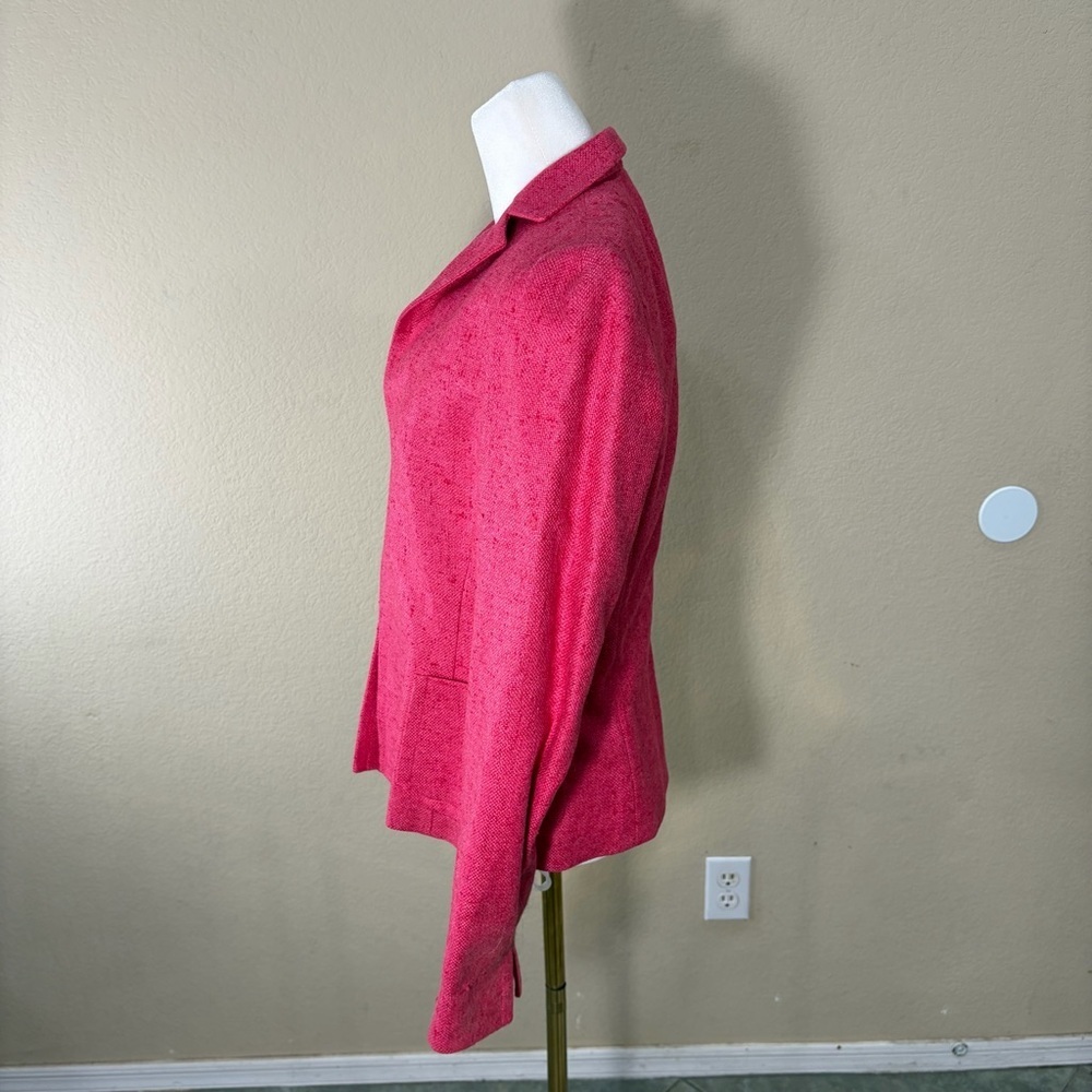 Akris Womens Silk Cashmere Hot Pink Blazer Sz 8 Retro Funky BossWives Event EUC - Picture 4 of 15